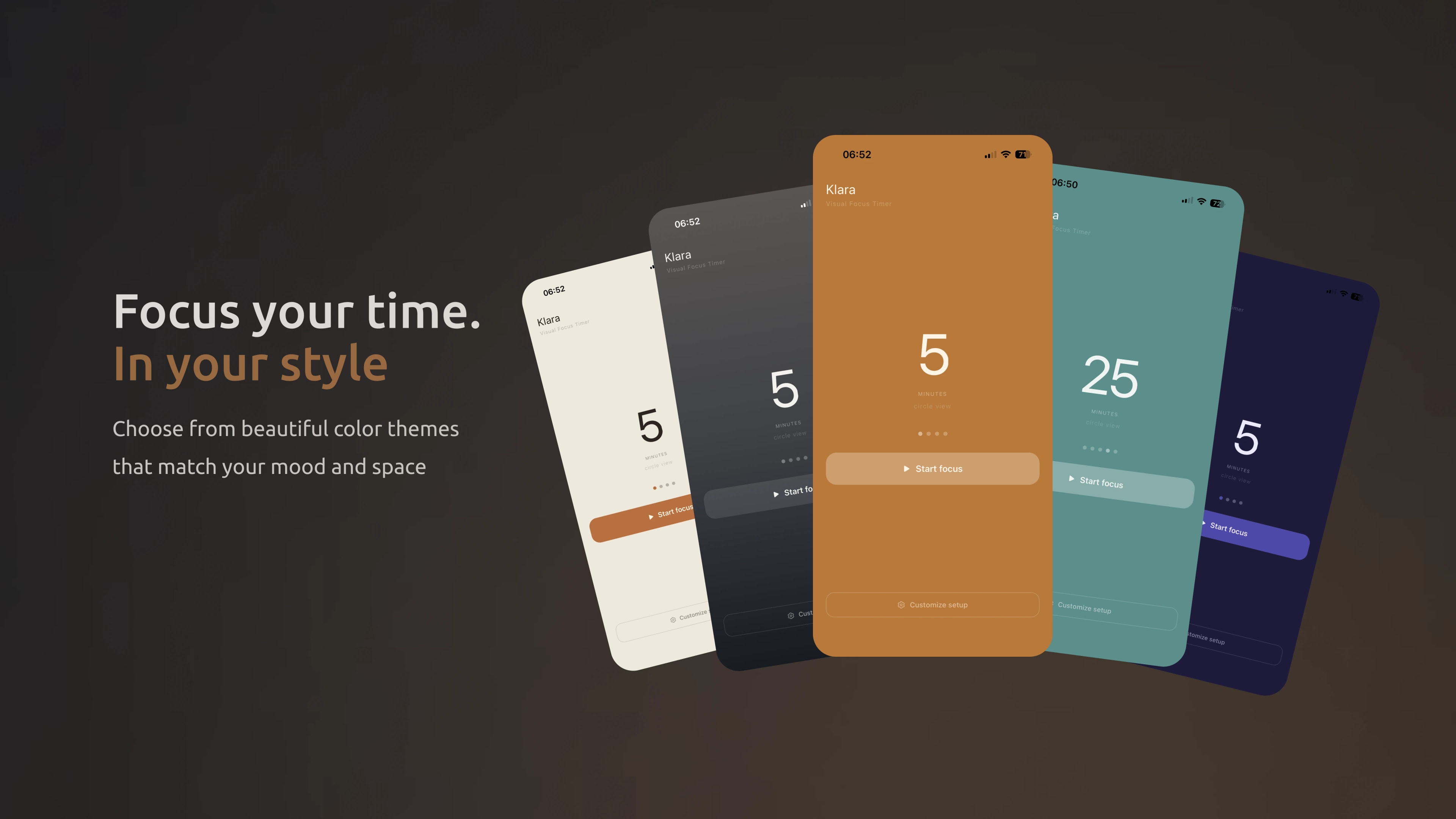 Klara focus timer for focused work and study sessions